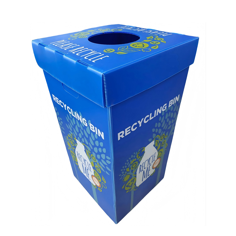 Tong Sampah Kitar Semula Plastik Beralun PP Boleh Dilipat